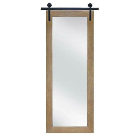 DELUXDESIGNS DS 56 x 24.75 in. MDF & Glass Mirror, Brown & Black DE3064495